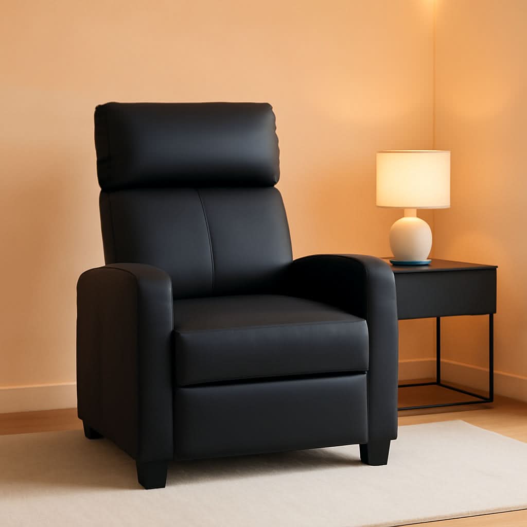 Brown Recliner Chair With Lumbar Support And Plush Comfort