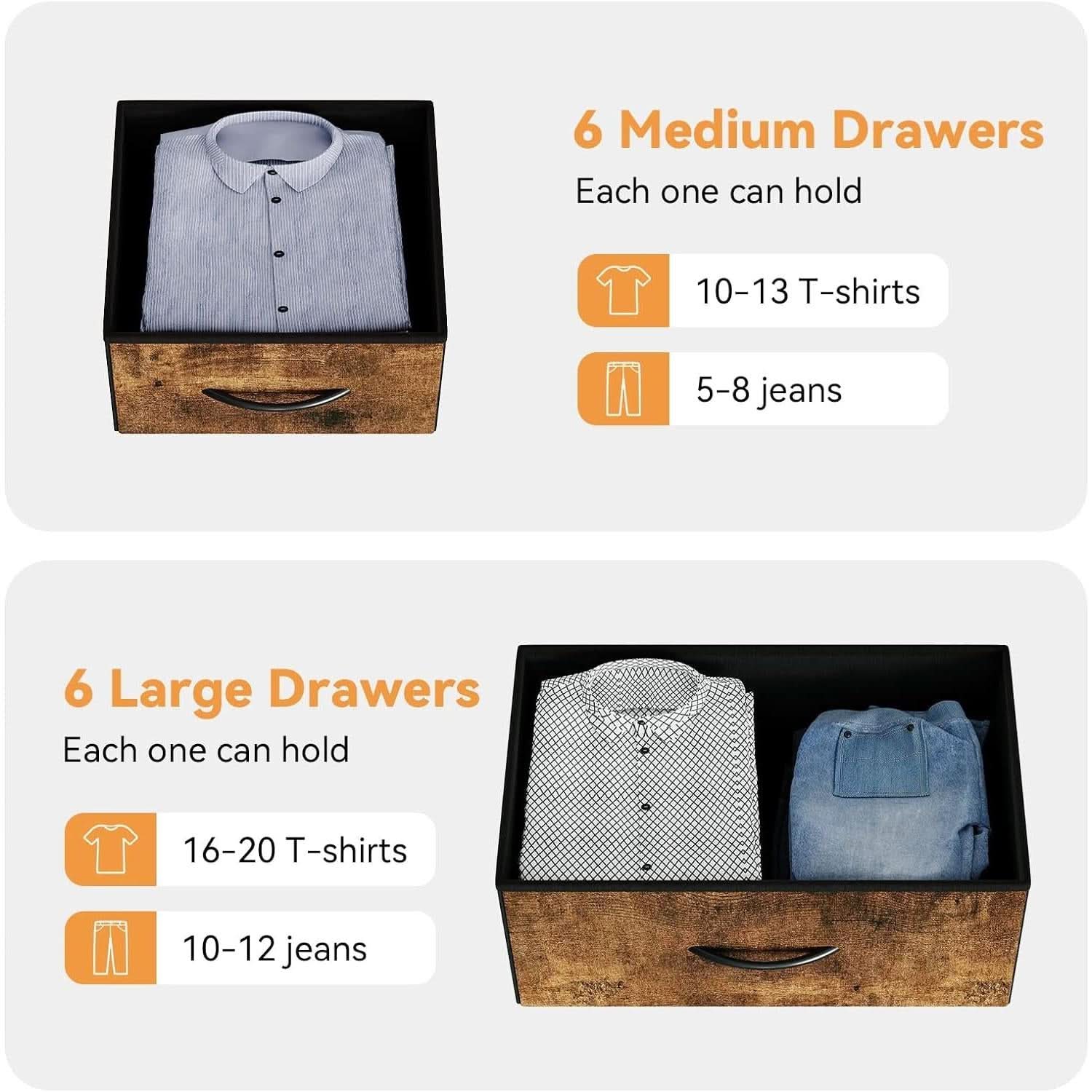 Brown Rustic Dresser With 12 Drawers Extra Storage