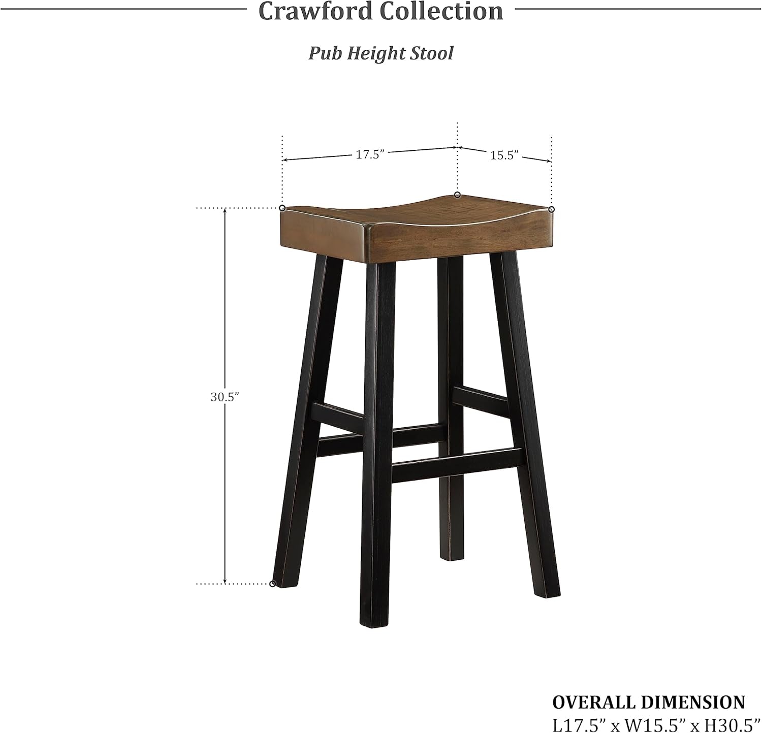 Brown Saddle Bar Stools Set Of 2 Pub Height Solid Wood