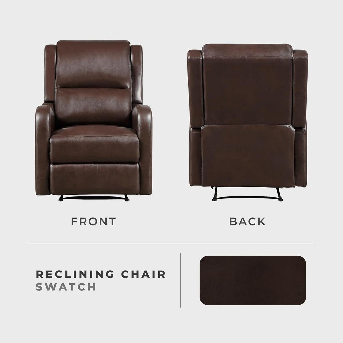 Brown Wall Hugger Recliner Chair For Living Room Office