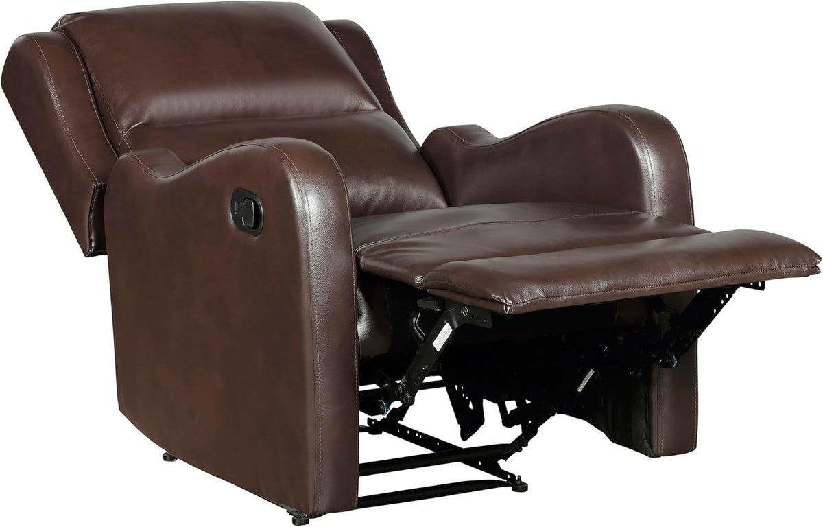 Brown Wall Hugger Recliner Chair For Living Room Office