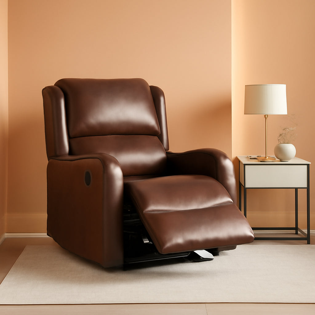 Brown Wall Hugger Recliner Chair For Living Room Office