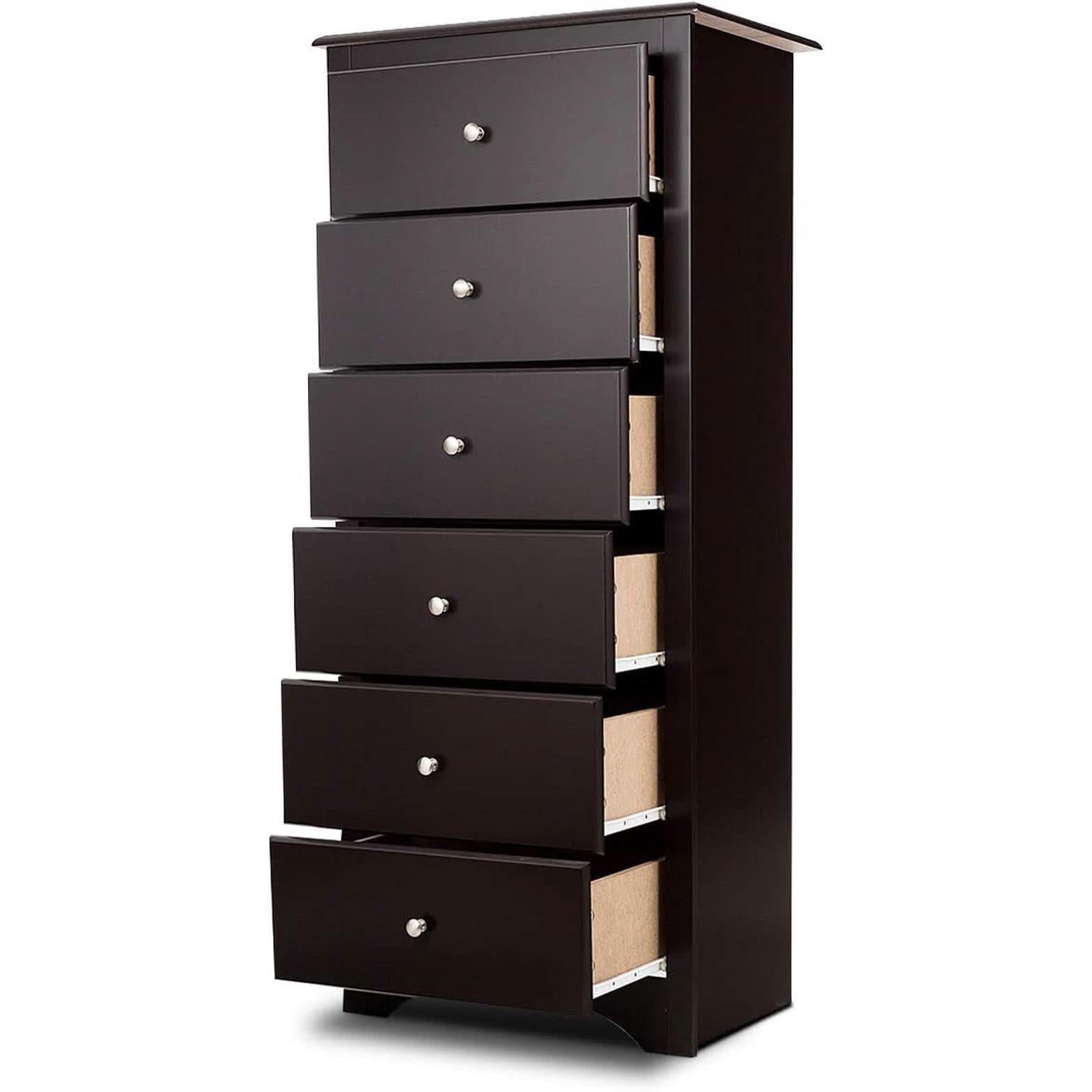 Brown Wood 6 Drawer Dresser For Bedroom Storage Unit