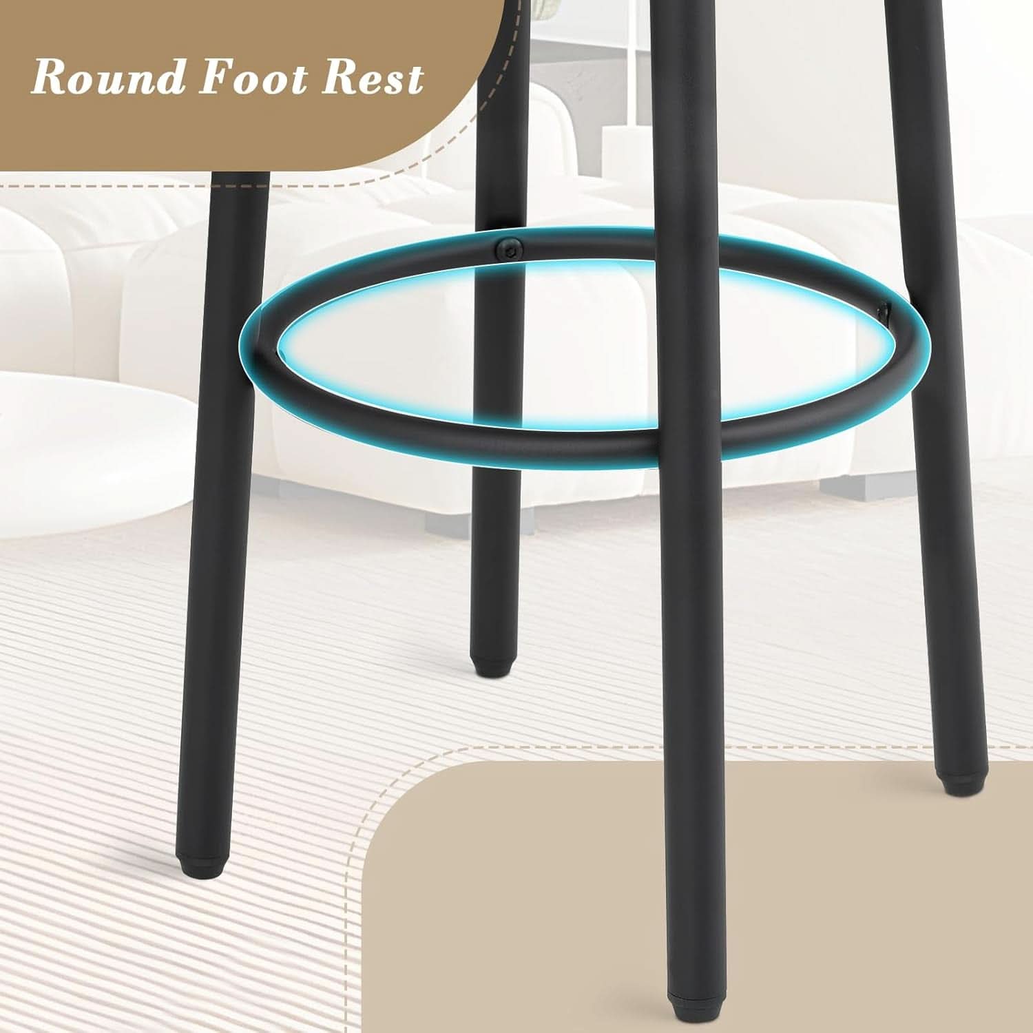 Brown Wood Bar Stools 25.5 Round Counter Height Backless