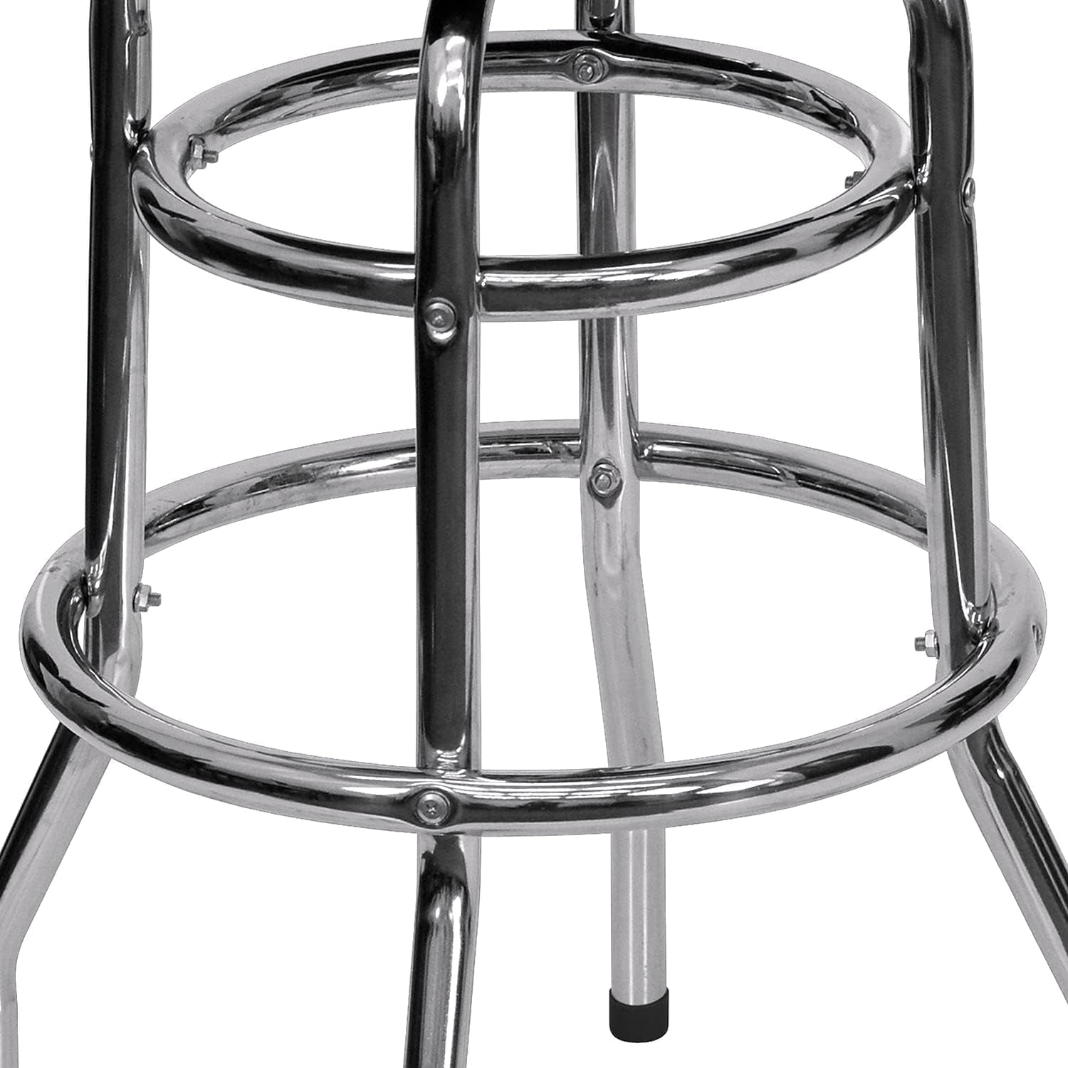 Bruno 2 Pack Bar Stool Chrome Double Ring Black Seat