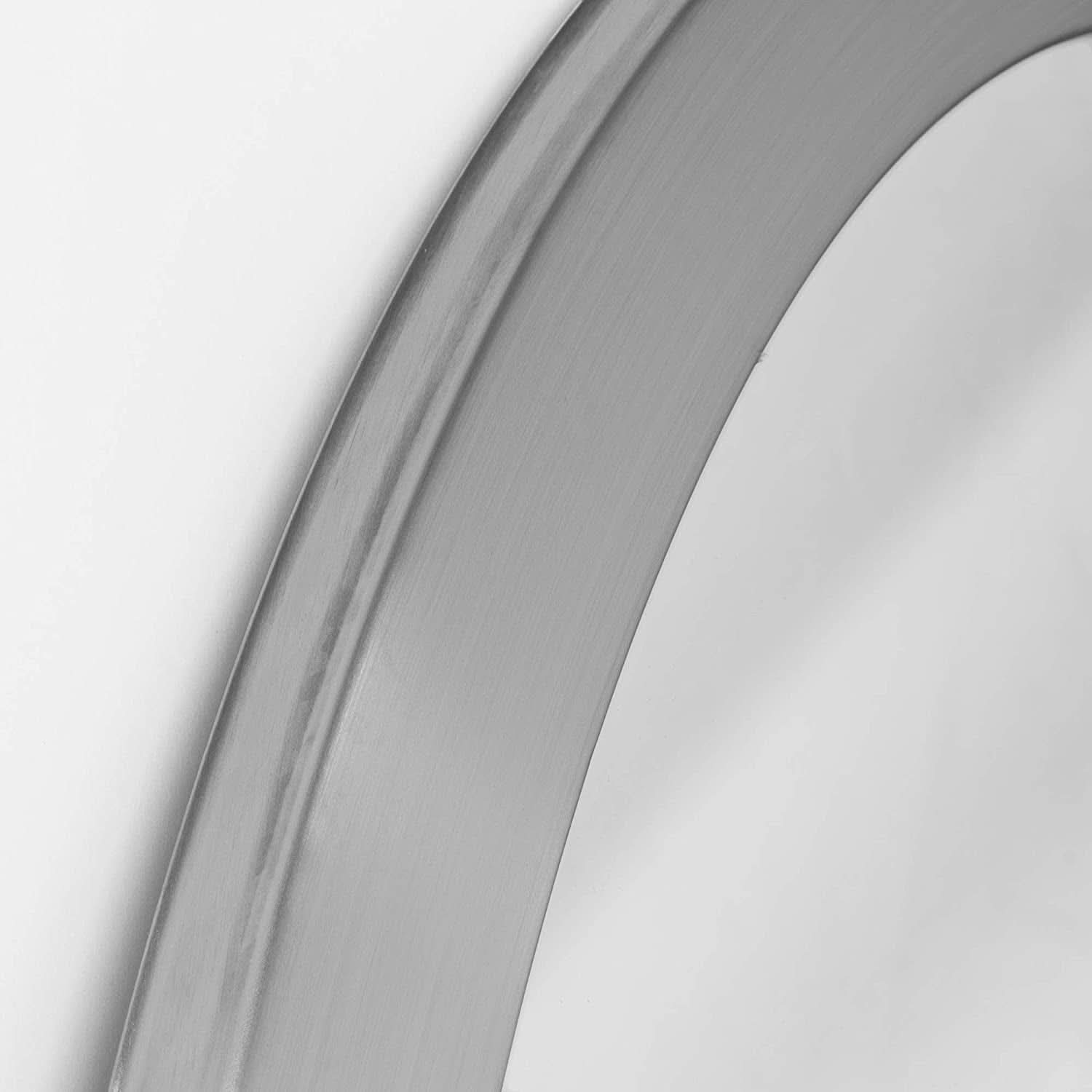 Brushed Nickel Oval Framed Vanity Mirror Beveled Edge