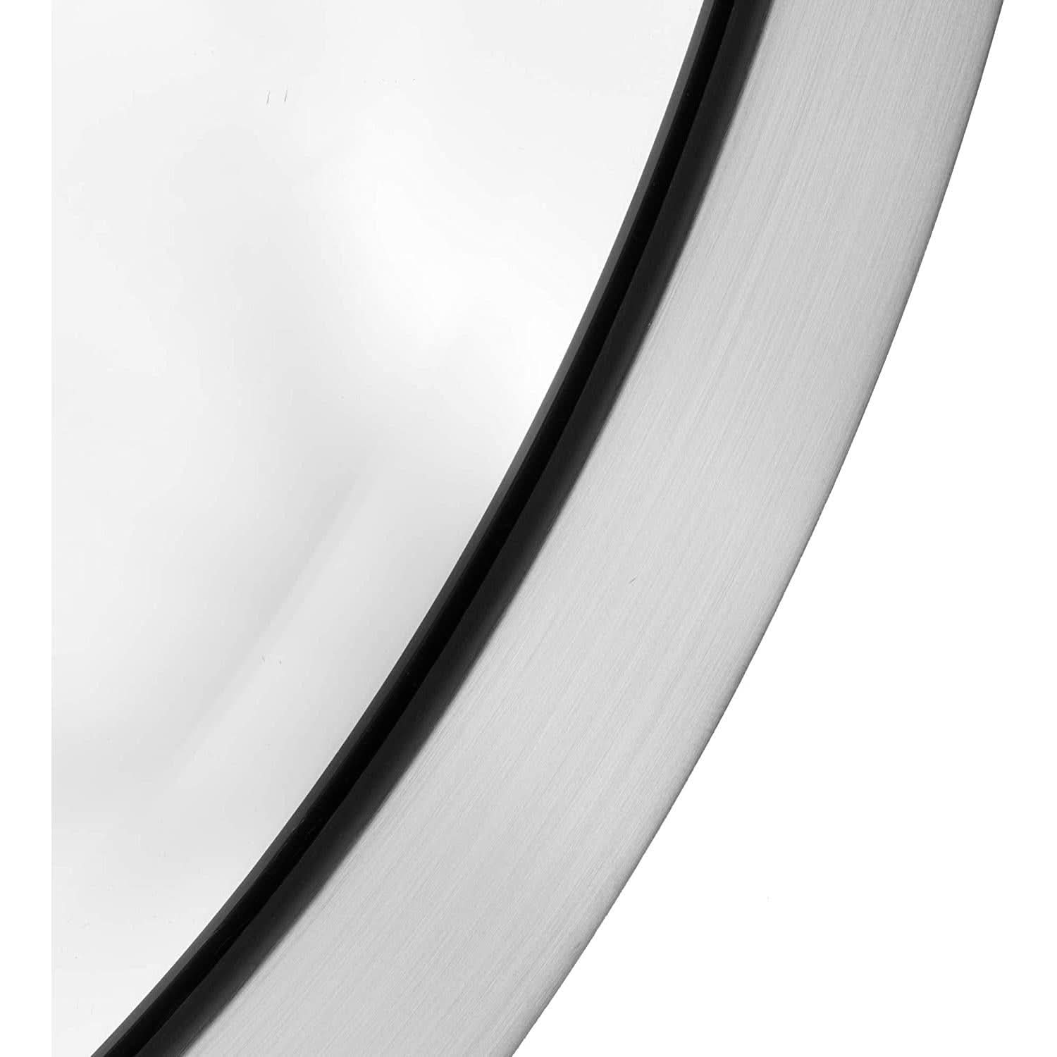 Brushed Nickel Oval Framed Vanity Mirror Beveled Edge