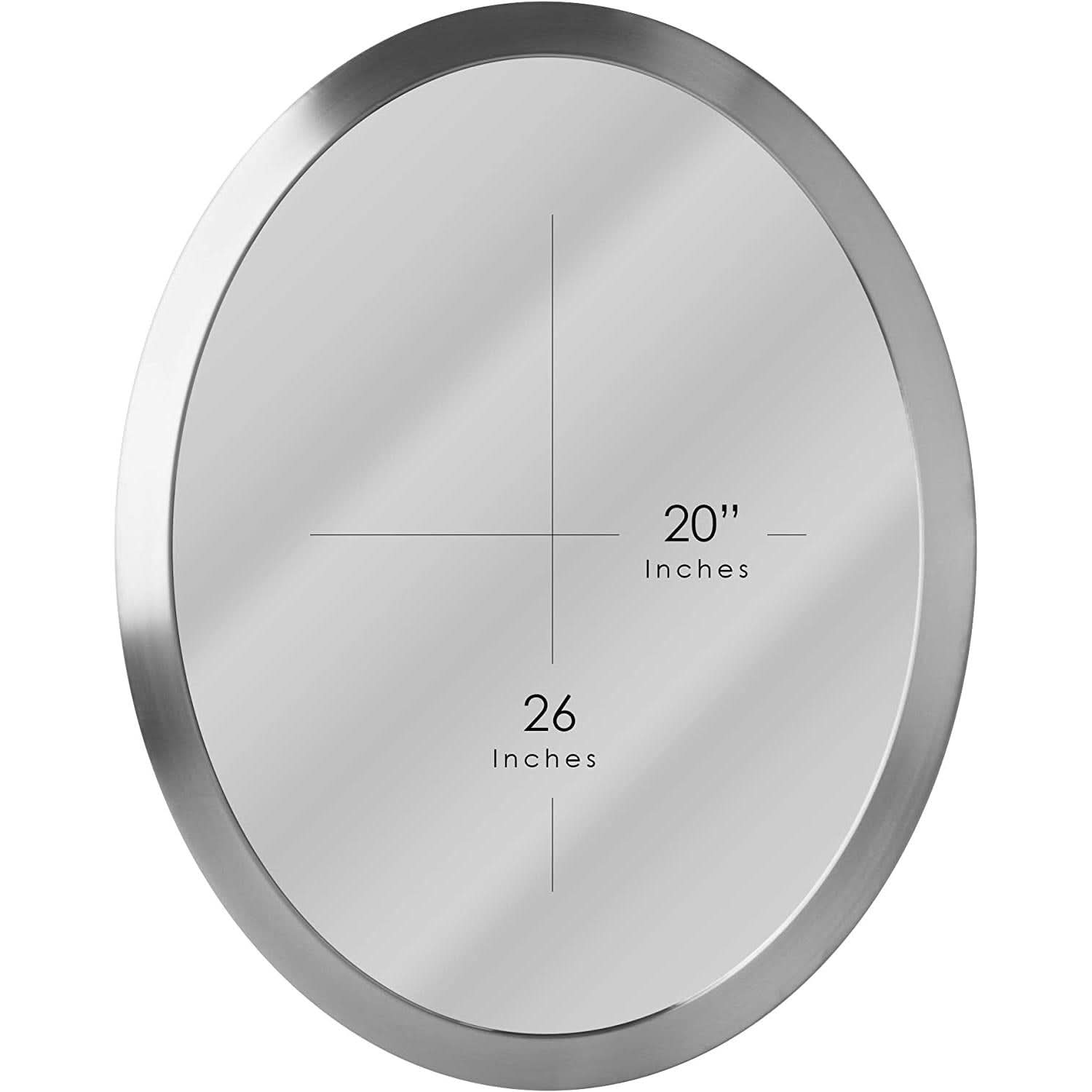 Brushed Nickel Oval Framed Vanity Mirror Beveled Edge