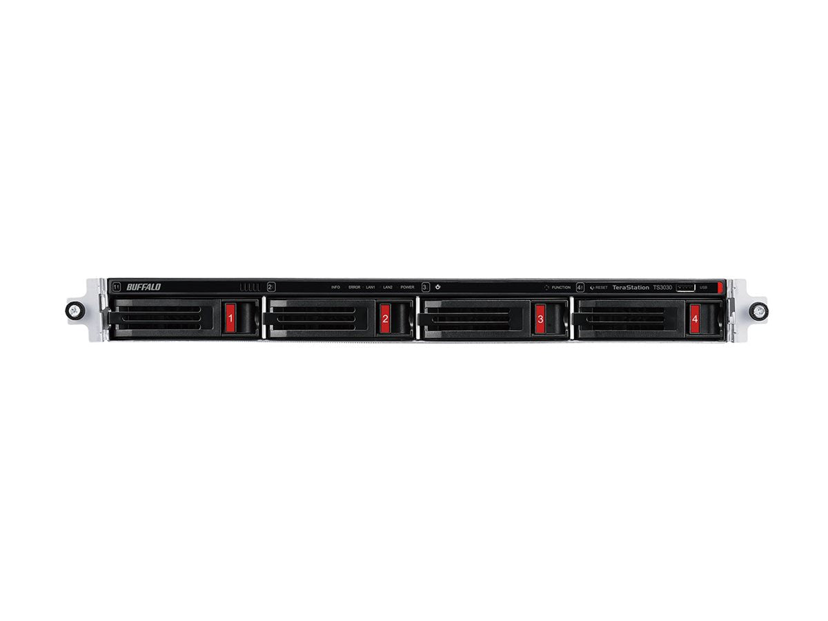Buffalo 4-Bay 1U Rackmount NAS with 2x4TB SATA Drives, 2.5GbE
