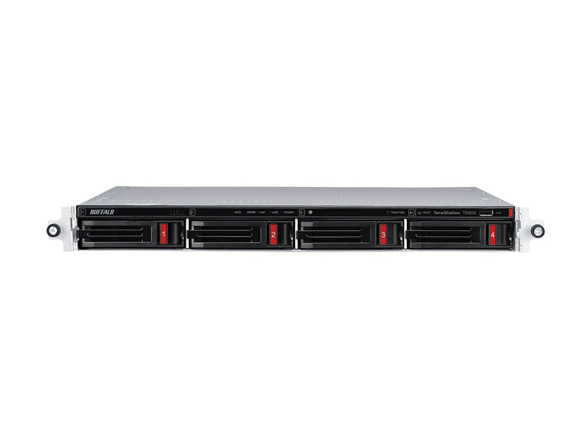 Buffalo 4-Bay 1U Rackmount NAS with 2x4TB SATA Drives, 2.5GbE