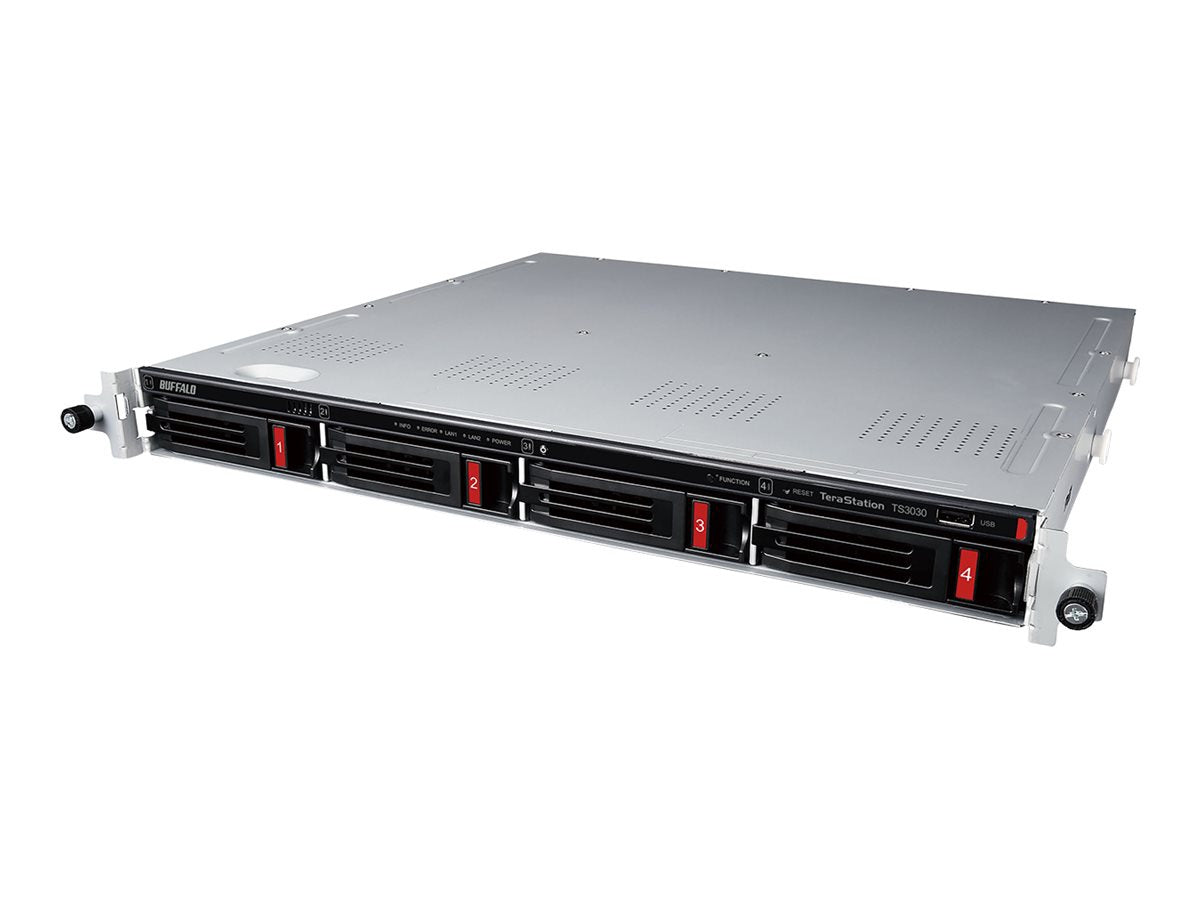 Buffalo 4-Bay 1U Rackmount NAS with 2x4TB SATA Drives, 2.5GbE