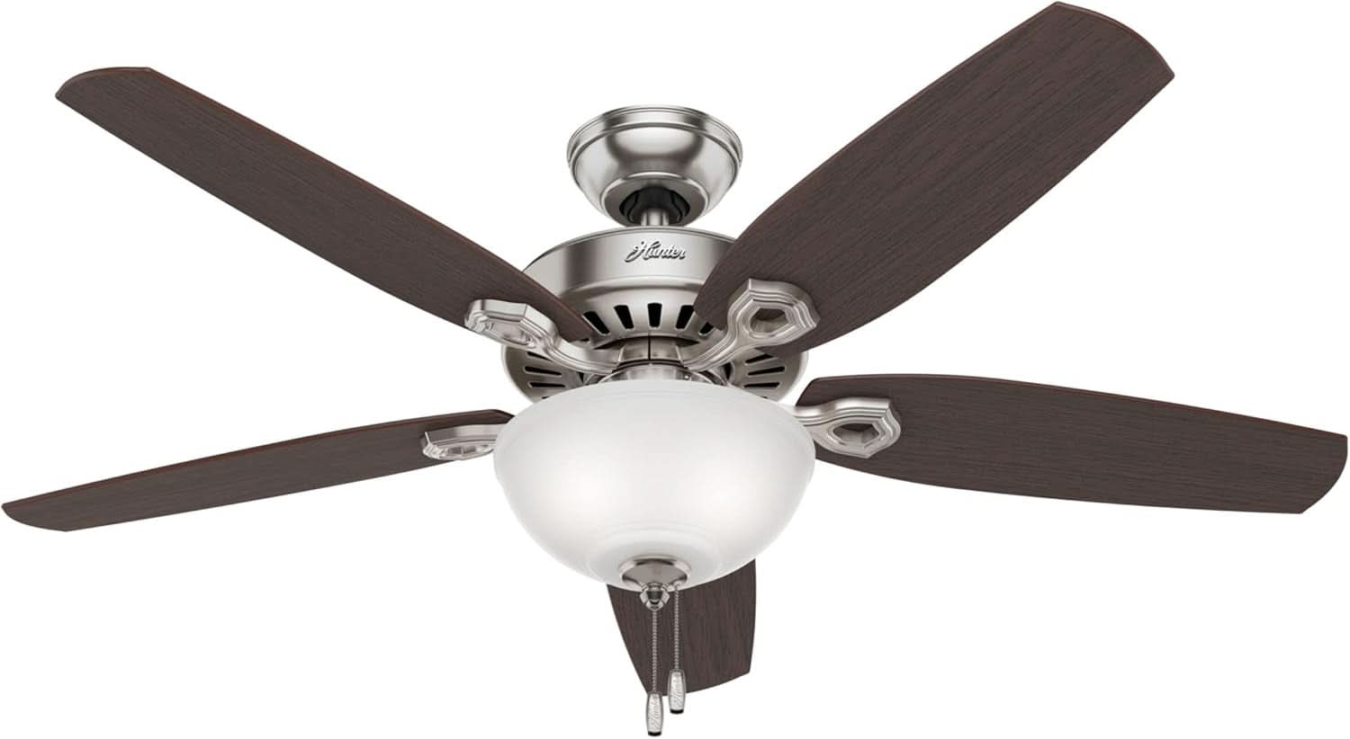 Builder Deluxe 52 Inch Brushed Nickel Indoor Ceiling Fan
