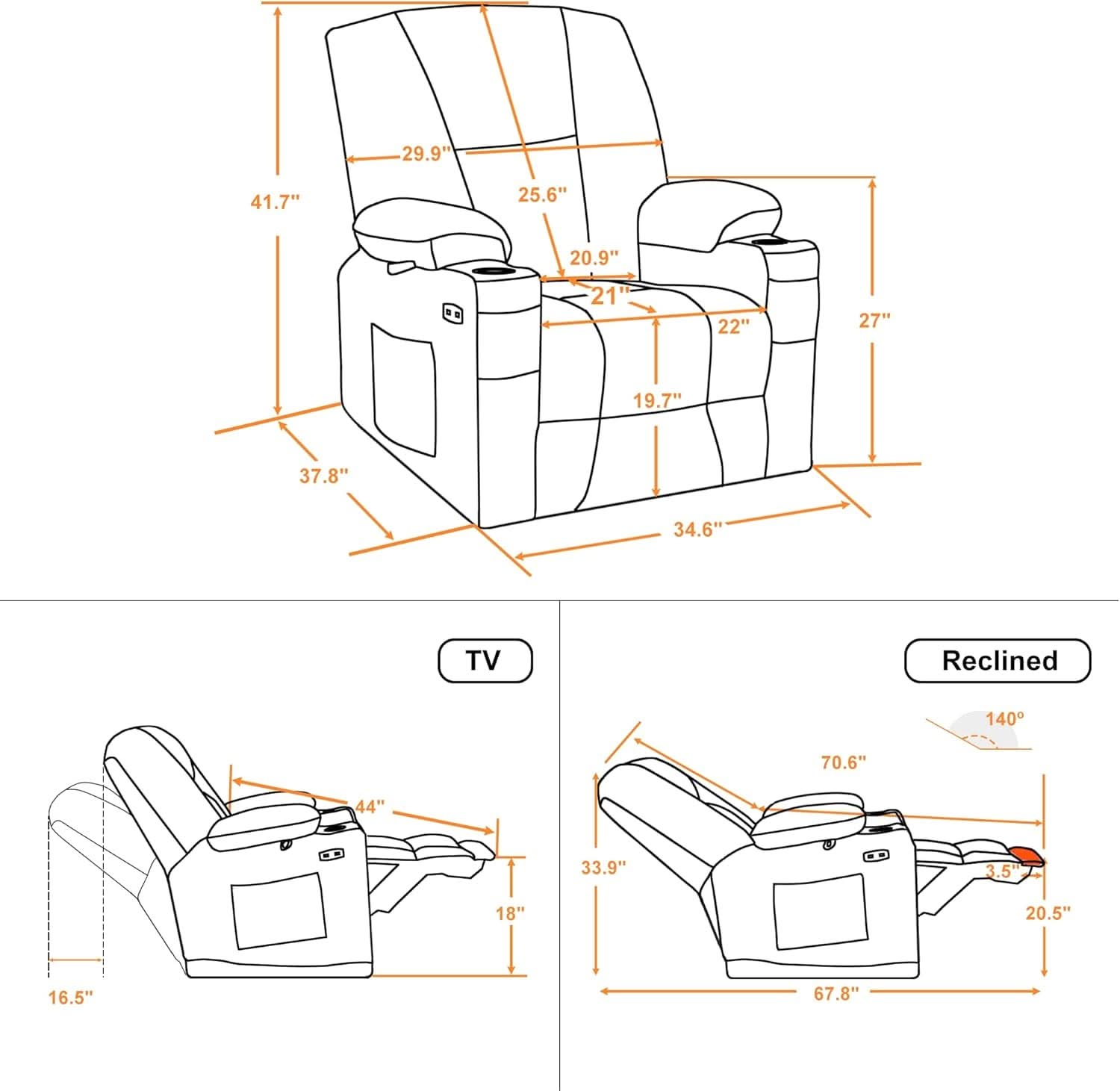 Burgundy Electric Recliner With Heat And Vibration