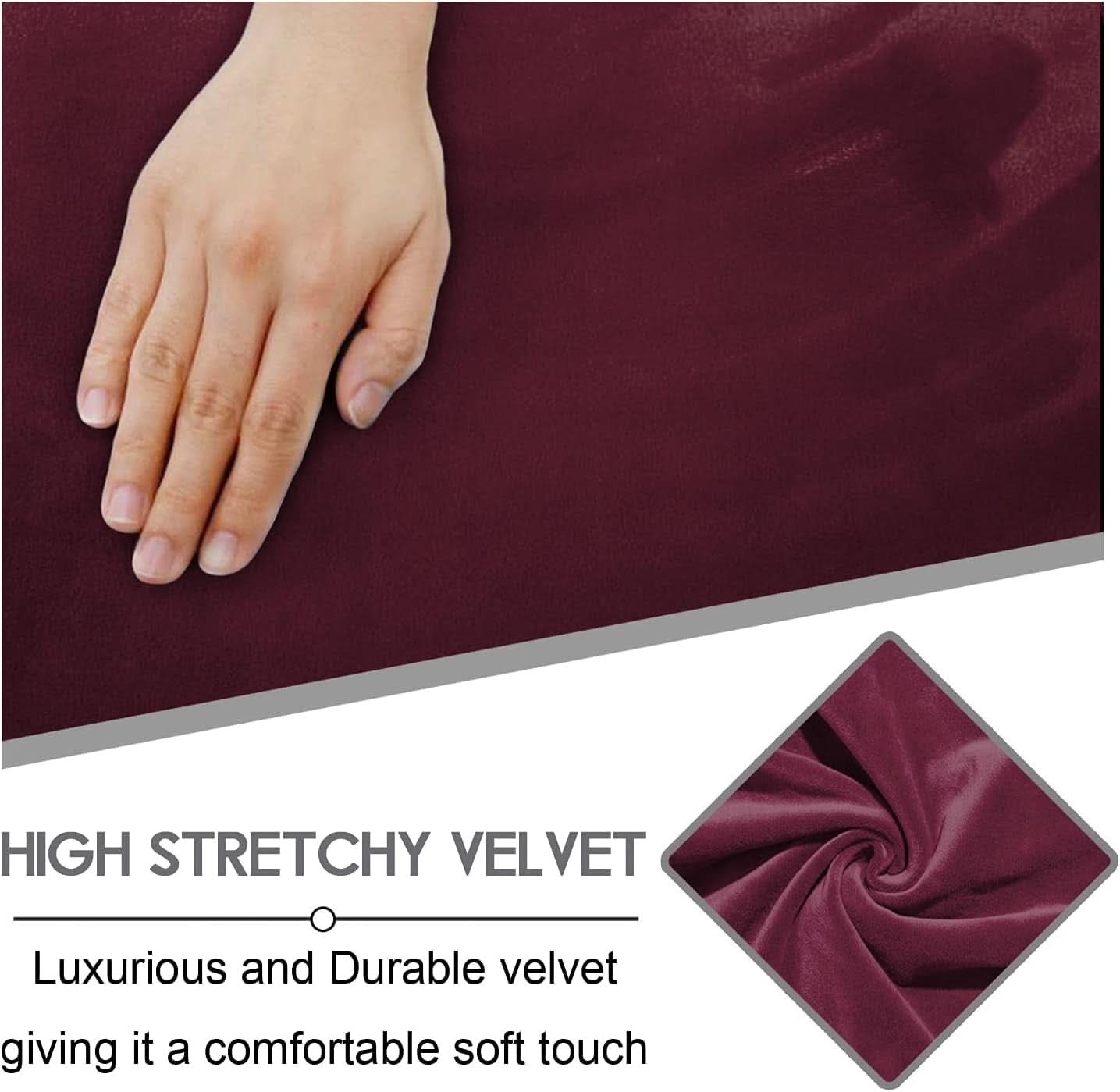 Burgundy Velvet Reclining Loveseat Slipcover Set 2 Seater Machine Washable