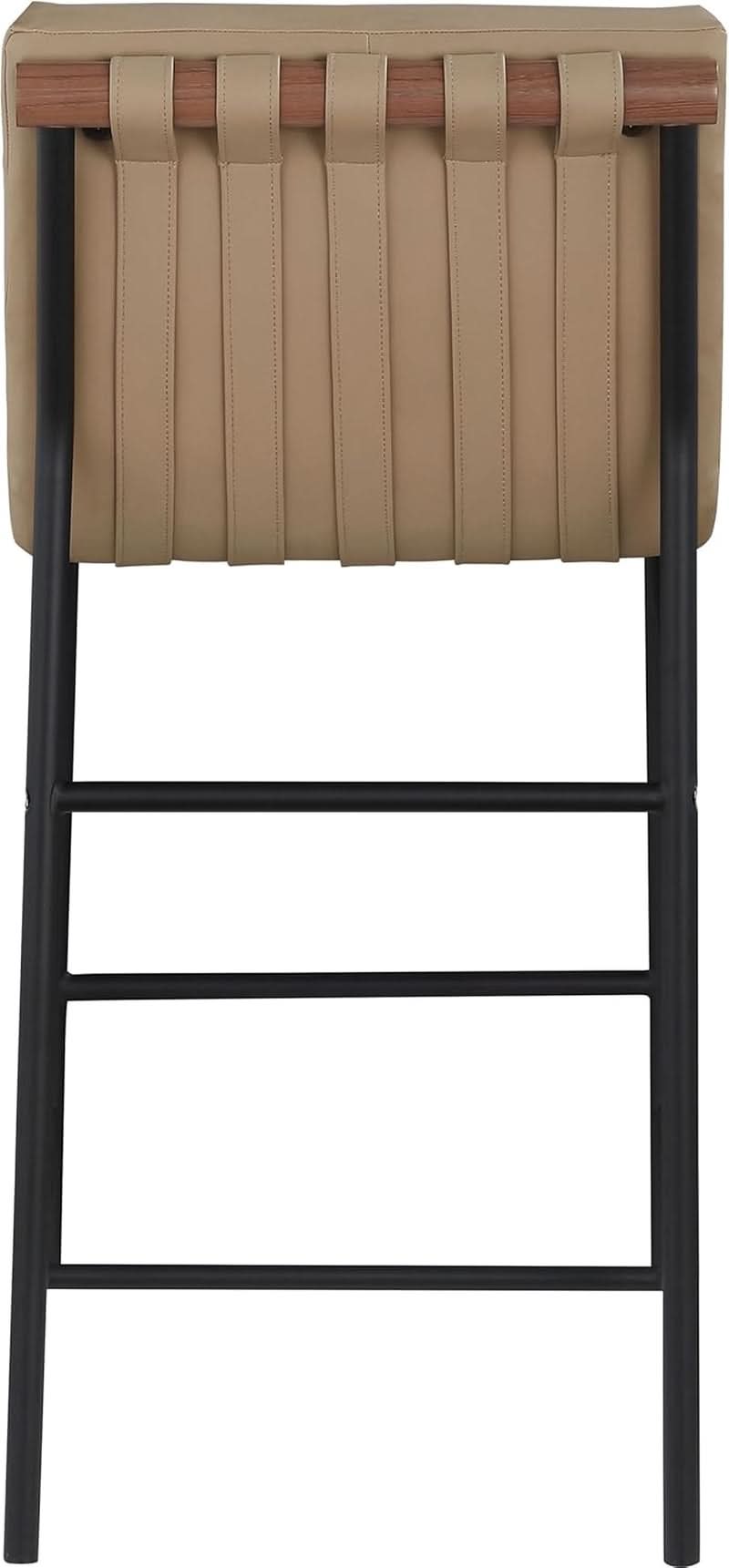 Burke Counter Stool Tan Vegan Leather Matte Black Frame