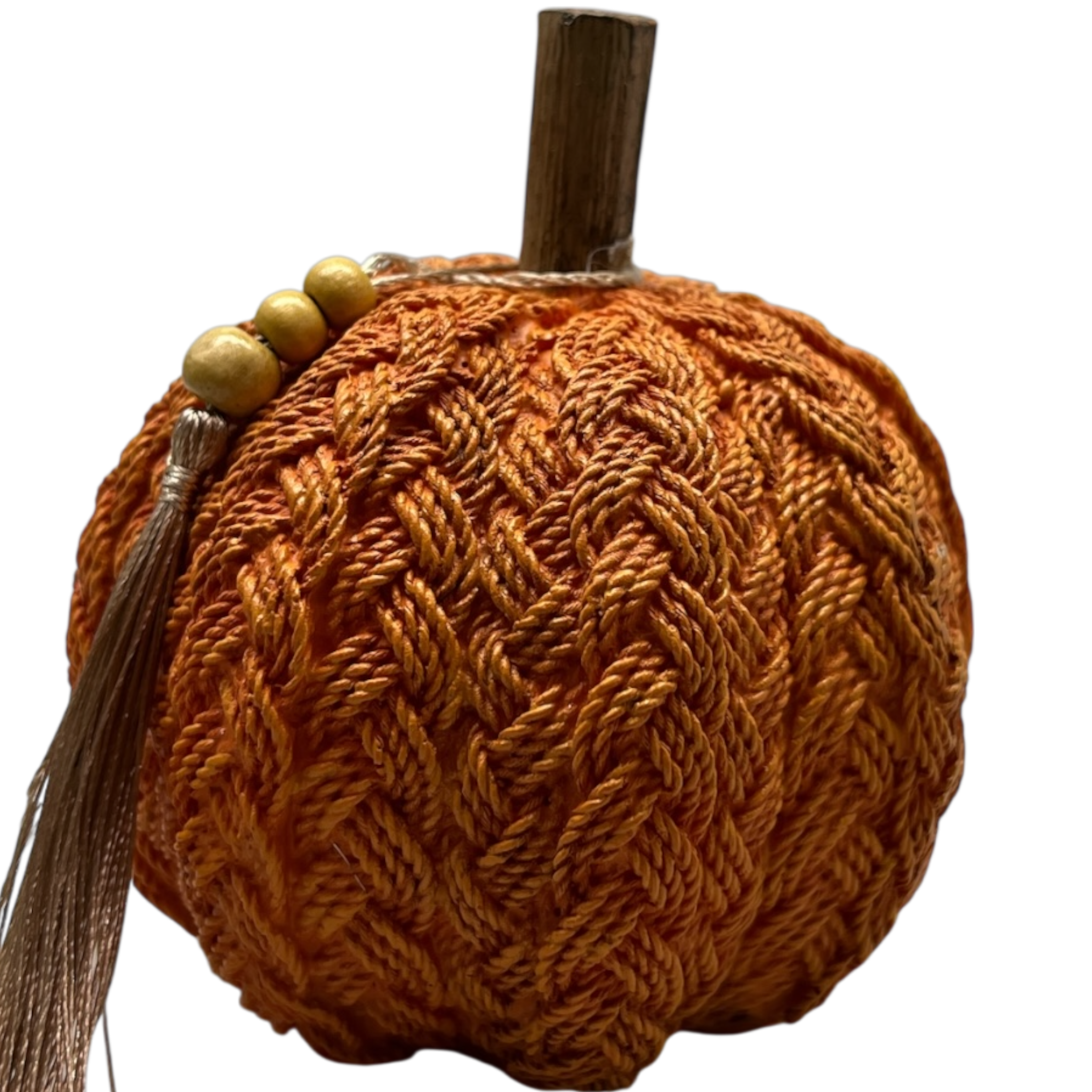 Burnt Orange Braided Harvest Pumpkin