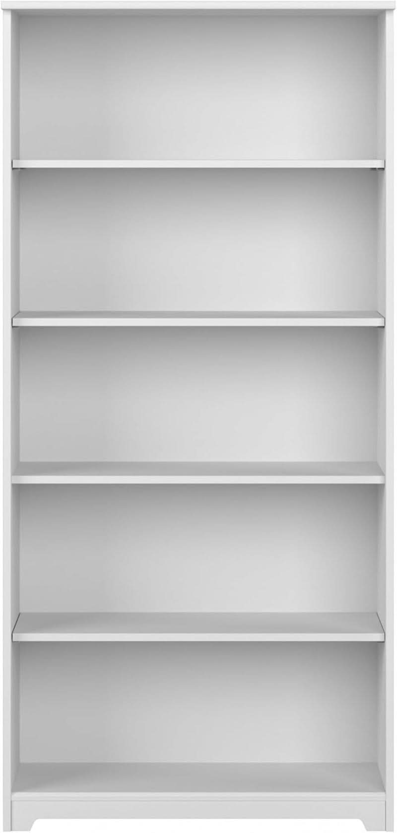 Bush Cabot White Tall Five Shelf Bookcase Unit With Adjustable Shelves
