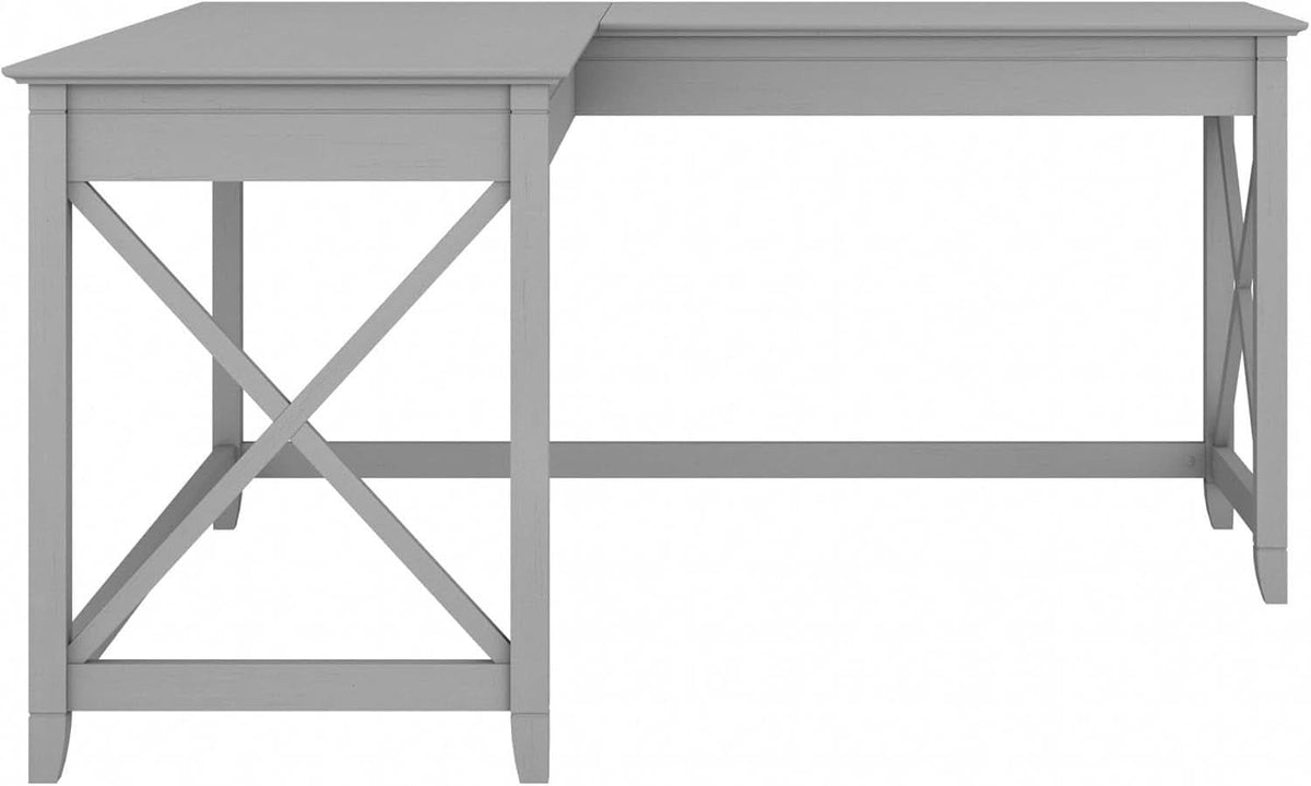 Bush Furniture Key West 60W L Shaped Desk Cape Cod Gray