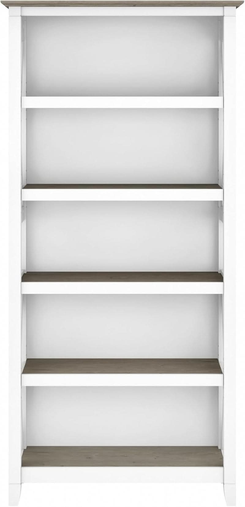 Bush Furniture Key West 66 Inch Bookcase Shiplap Gray White