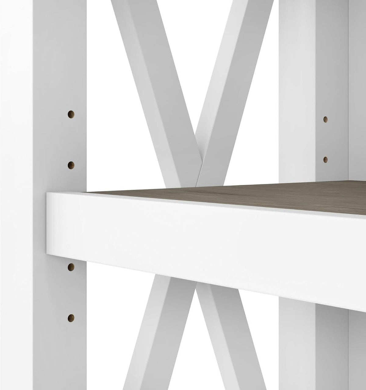 Bush Furniture Key West 66 Inch Bookcase Shiplap Gray White