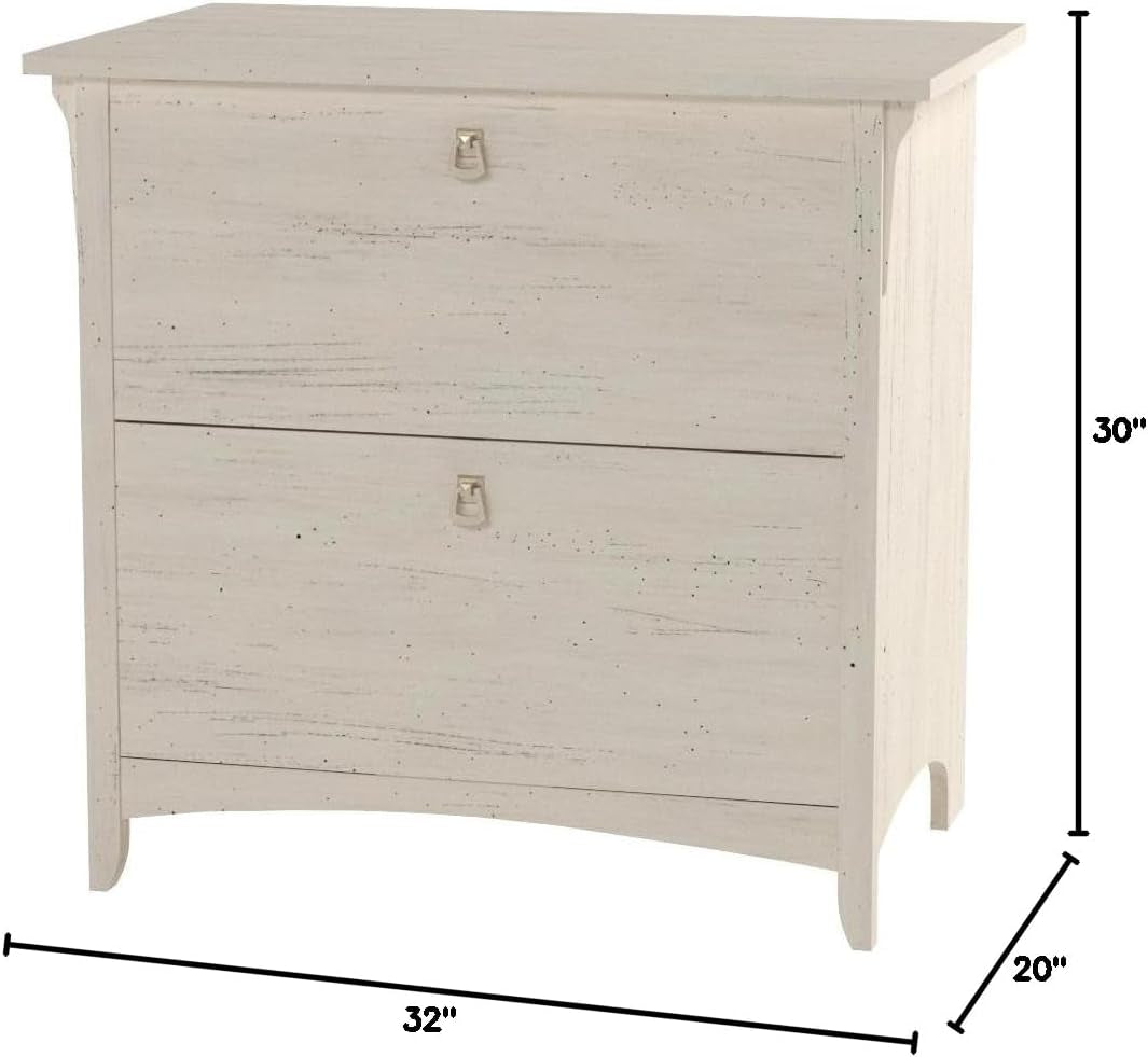 Bush Furniture Salinas 2 Drawer Lateral File Cabinet Antique White