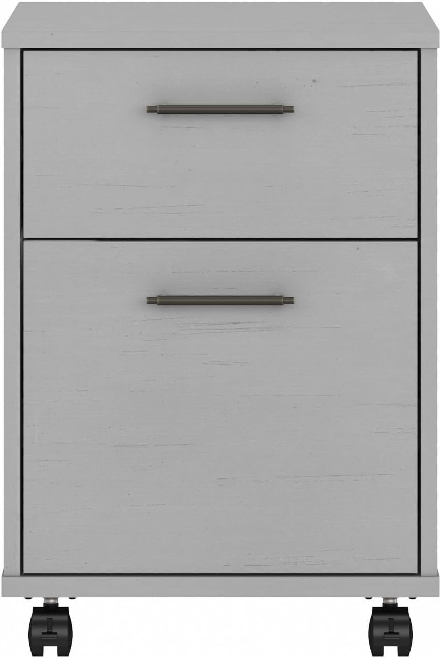 Bush Key West Two Drawer Rolling File Cabinet Cape Cod Gray