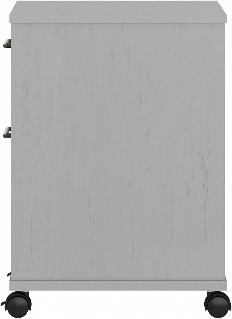 Bush Key West Two Drawer Rolling File Cabinet Cape Cod Gray