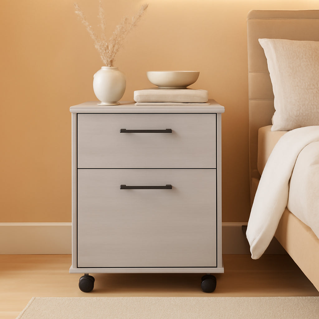 Bush Key West Two Drawer Rolling File Cabinet Cape Cod Gray