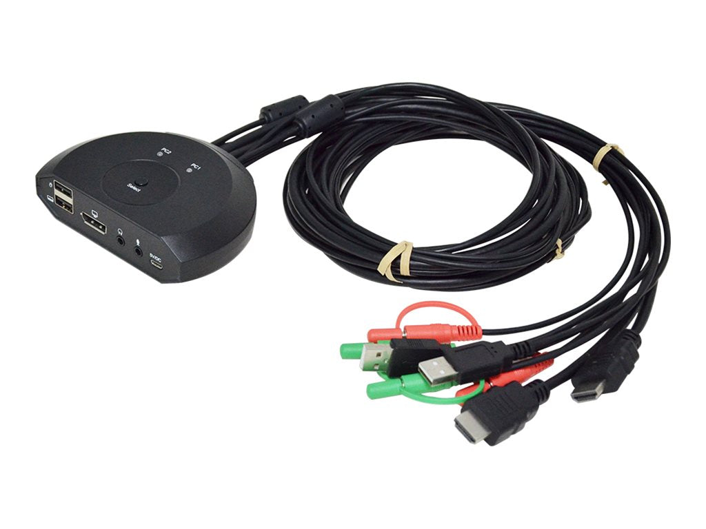Bytecc KVM-2DP - KVM / audio switch - audio cable - 1 x KVM / audio - 2 local users - desktop