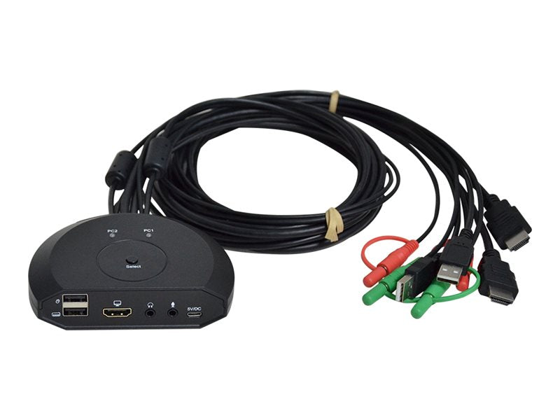 Bytecc KVM-2HM - KVM / audio switch - audio cable - 1 x KVM / audio - 2 local users - desktop