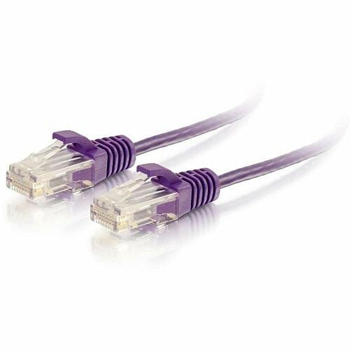 C2G 15ft Cat6 Slim Ethernet Patch Cable - Purple