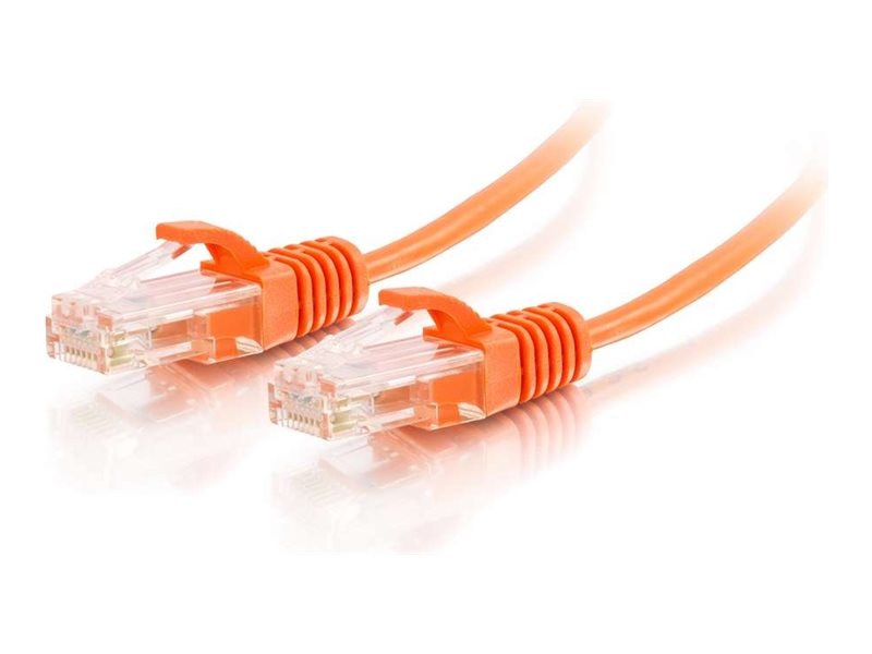 C2G 15ft Cat6 Slim Patch Cable Orange