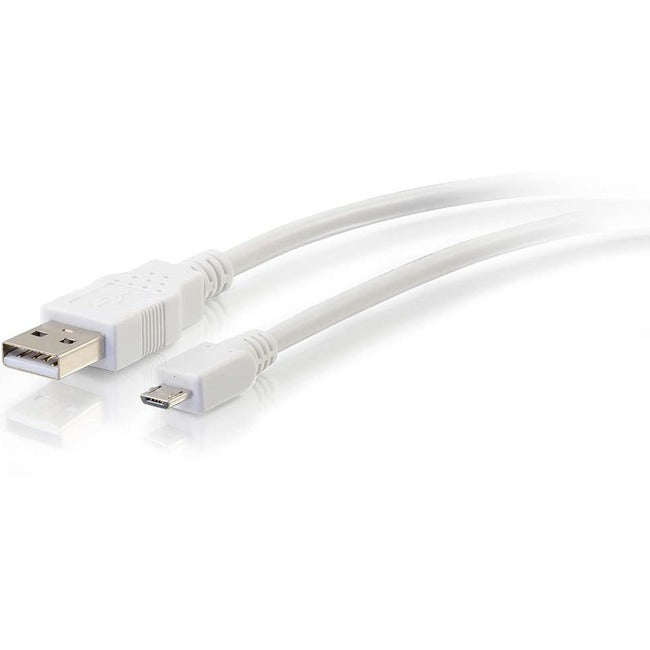 C2G 3Ft Usb 2.0 A To Micro-Usb B Cable White - 3Usb Cable - 3 Foot Usb A To Usb