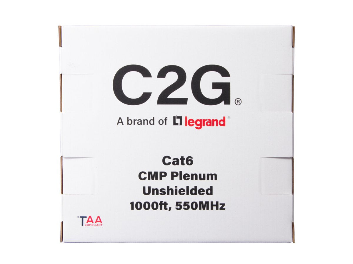 C2G - Bulk cable - TAA Compliant - 1000 ft - 0.2 in - UTP - CAT 6 - CMP - solid, plenum-rated - purple C2G56046