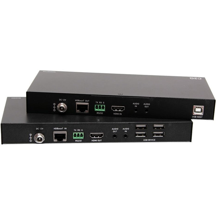 C2G HDMI HDBaseT Transmitter + Receiver Kit - USB, 3.5mm Audio & RS232 C2G30013