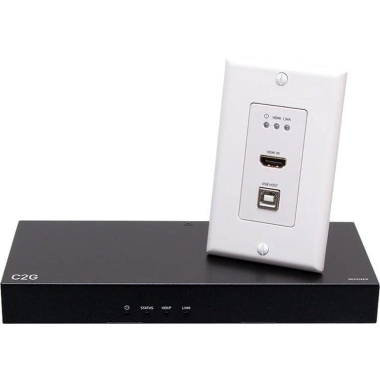C2G HDMI HDBaseT Wall Plate Transmitter to Box Receiver Extender - 4K 60Hz