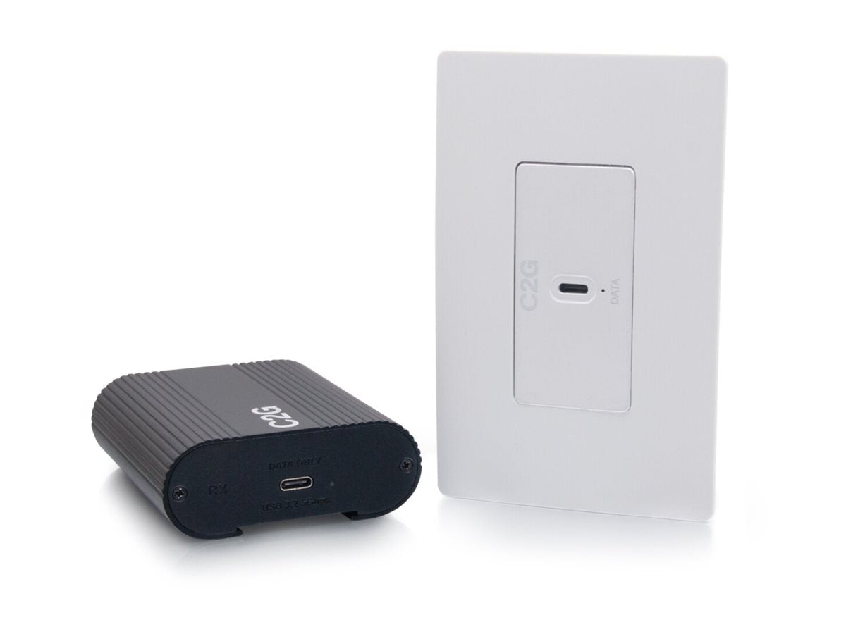 C2G Superbooster 1-Port USB over Cat6a Wall Plate Extender Kit
