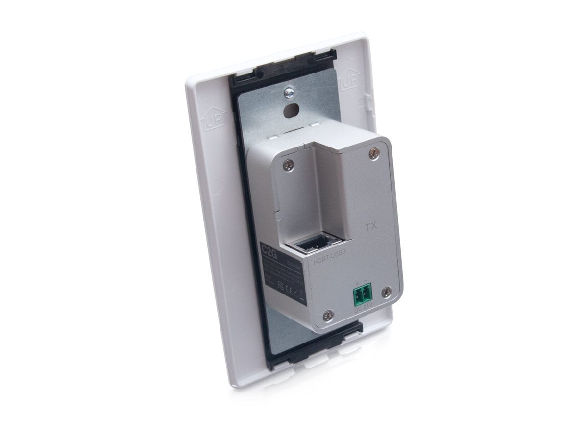 C2G Superbooster 1-Port USB over Cat6a Wall Plate Extender Kit