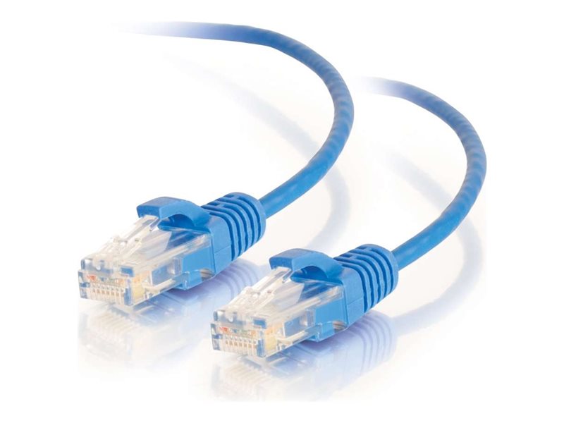 C2G02217 25ft Cat6 Snagless UTP Slim Network Cable Blue