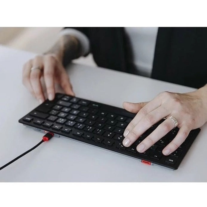 CHERRY KW 9200 MINI Keyboard - Wired/Wireless Connectivity - Bluetooth/RF - 2.40 GHz -