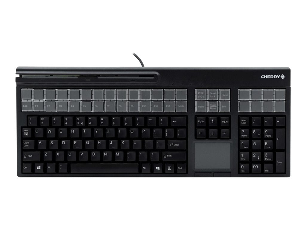 CHERRY LPOS G86-71411 - Keyboard - with touchpad, magnetic card reader - USB - QWERTY - US - black G86-71411EUADAA
