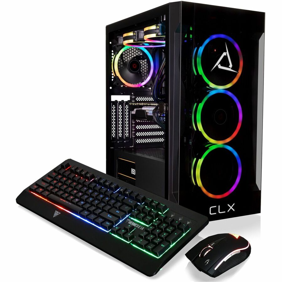 CLX SET Gaming Desktop - Liquid Cooled AMD Ryzen 7 7700X 4.5GHz 8-Core Processor, 32GB DDR5 Memory, GeForce RTX 4080 16GB GDDR6X Graphics, 1TB SSD, 4TB HDD, WiFi, Windows 11 Home 64-bit