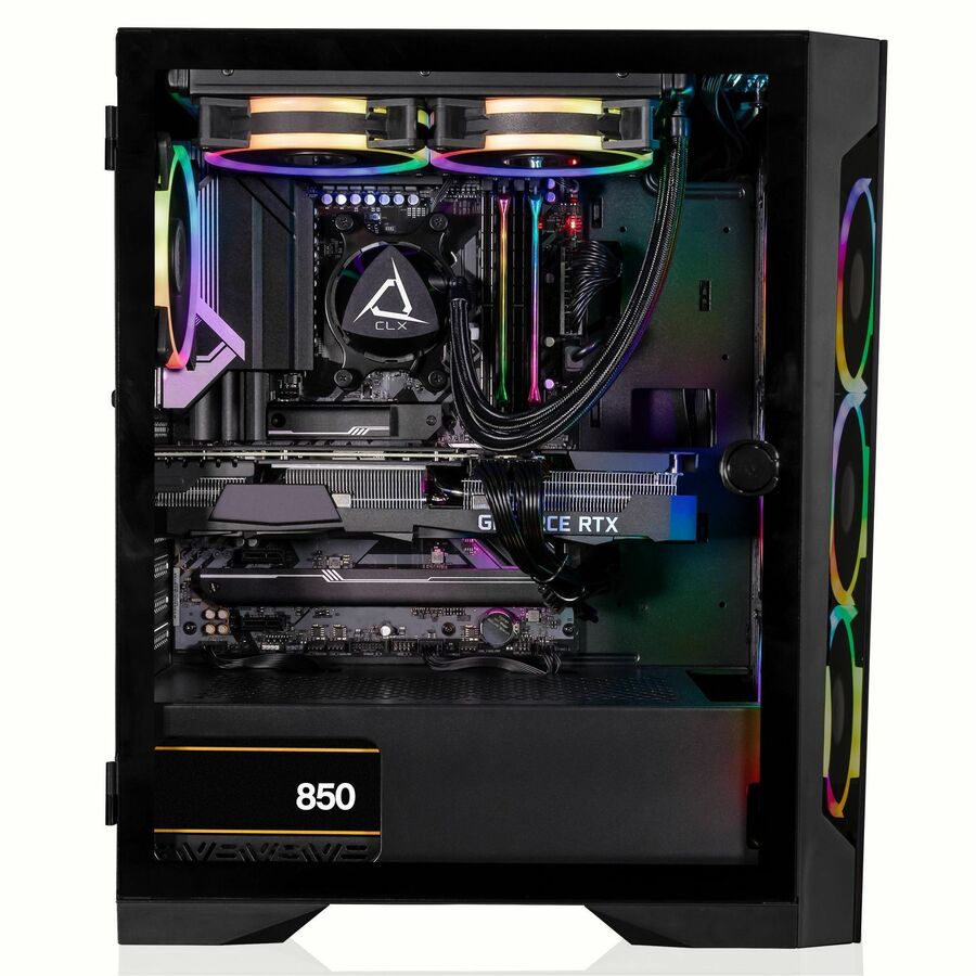 CLX SET Gaming Desktop - Liquid Cooled AMD Ryzen 9 7900X 4.7GHz 12-Core Processor, 32GB DDR5 Memory, GeForce RTX 4080 16GB GDDR6X Graphics, 1TB SSD, 4TB HDD, WiFi, Windows 11 Home 64-bit