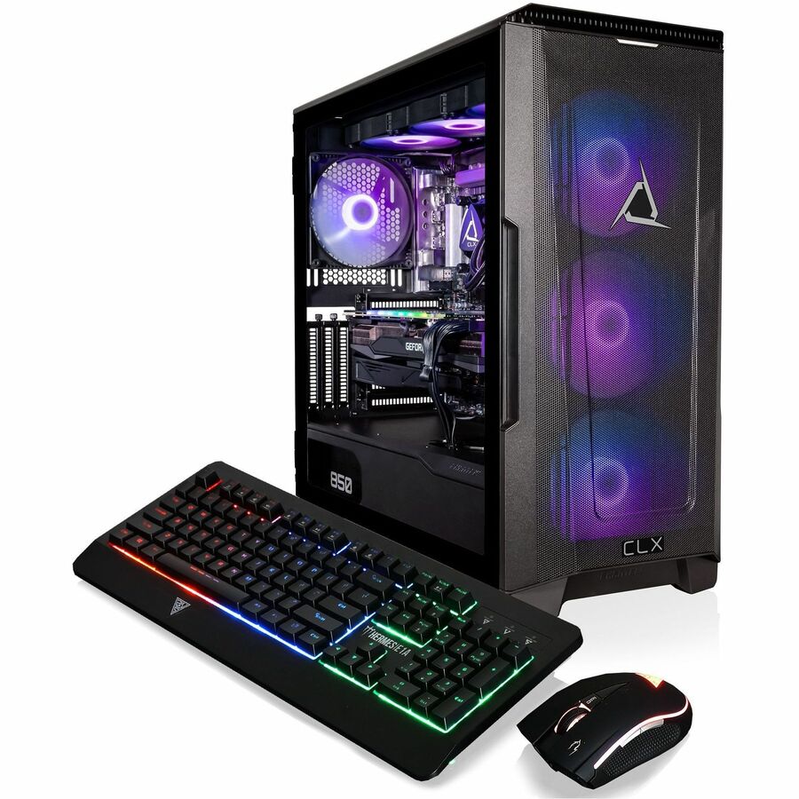 CLX SET Gaming Desktop - Liquid Cooled Intel Core i9 13900KF 3GHz 24-Core Processor, 32GB DDR5 Memory, GeForce RTX 4070 Ti 12GB GDDR6X Graphics, 1TB SSD, 4TB HDD, WiFi, Windows 11 Home 64-bit