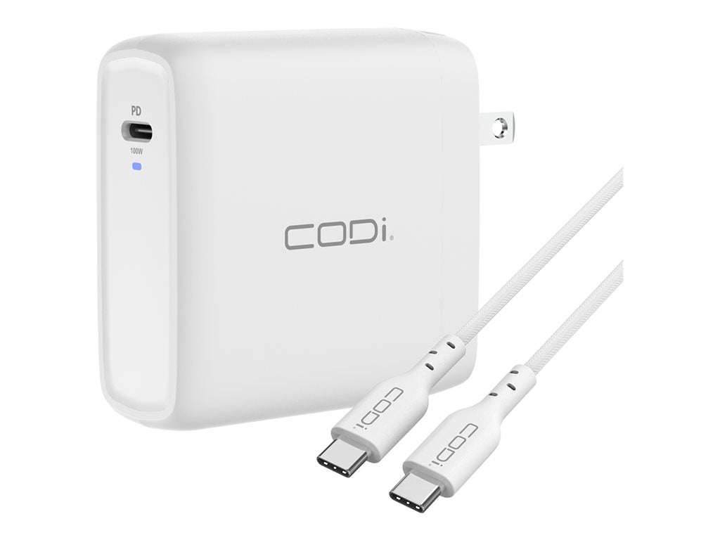 CODi - Power adapter - 100 Watt - 5 A - on cable: USB-C
