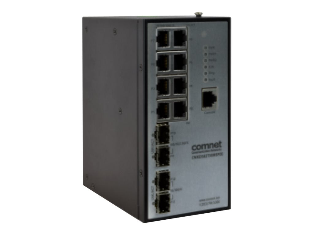 COMNET CNXE2GE2TX8MSPOE - Switch - managed - 8 x 10/100/1000 (PoE+) + 2 x 1 Gigabit / 10 Gigabit SFP+ + 2 x
