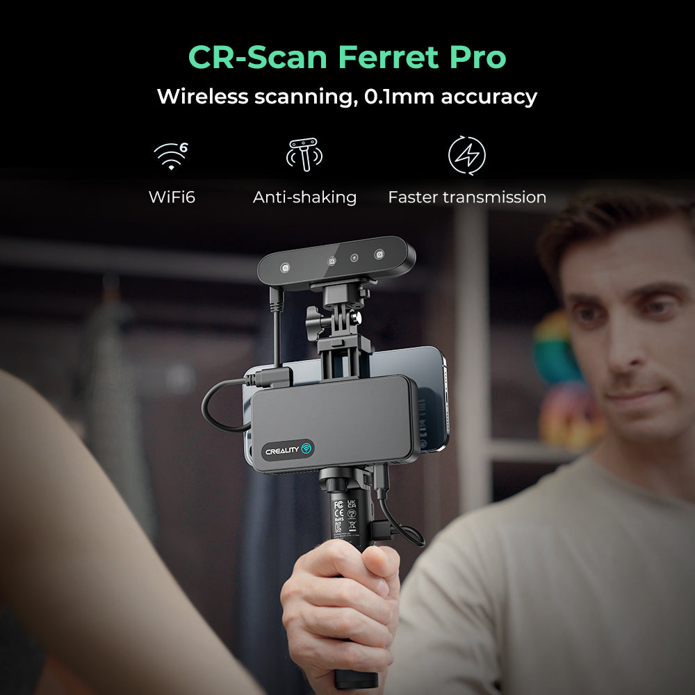 CR-Scan Ferret Pro 3D Scanner with 0.1mm Accuracy and Wireless WiFi 6
