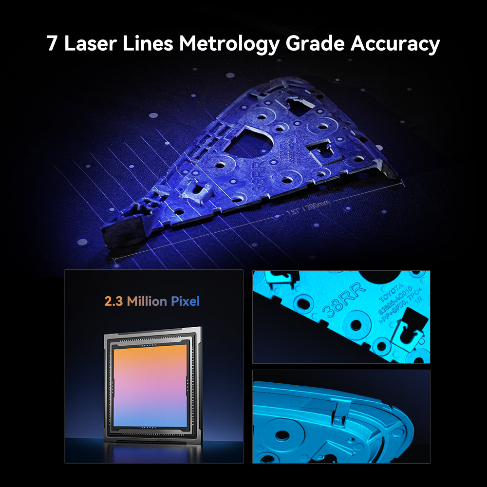 CR-Scan Raptor 3D Scanner with 7 Blue Laser Lines and Metrology Accuracy