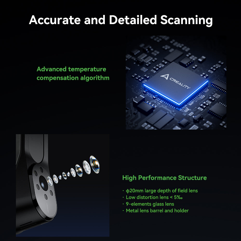 CR-Scan Raptor 3D Scanner with 7 Blue Laser Lines and Metrology Accuracy