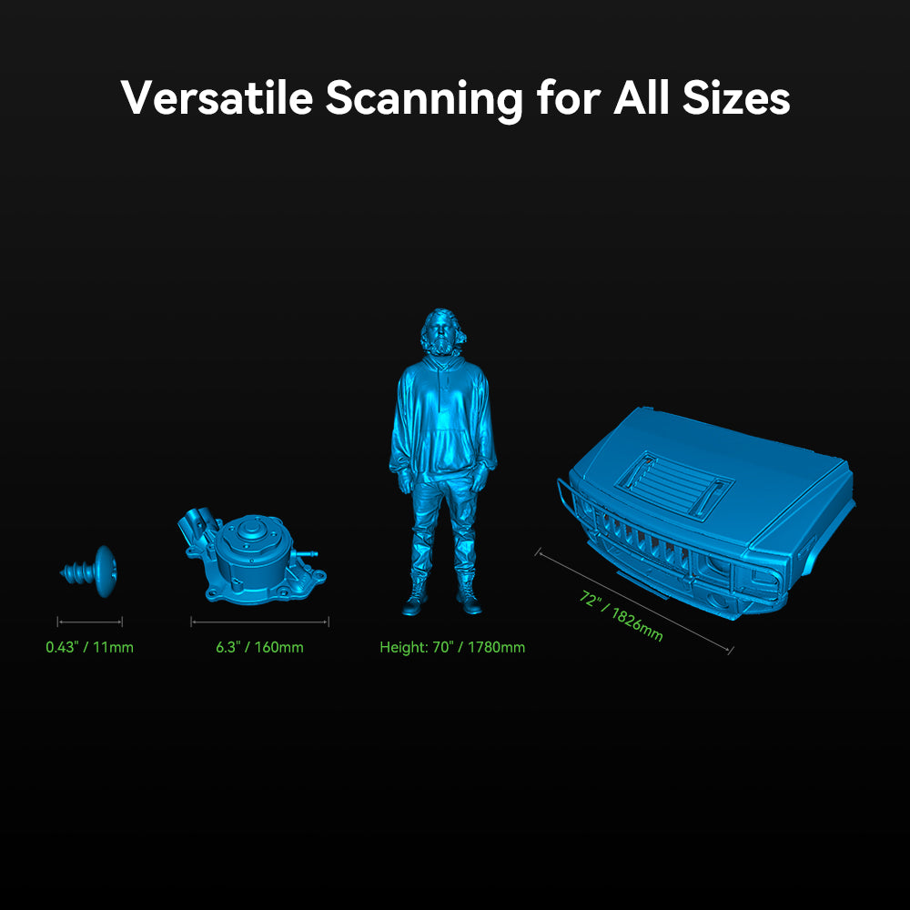 CR-Scan Raptor 3D Scanner with 7 Blue Laser Lines and Metrology Accuracy